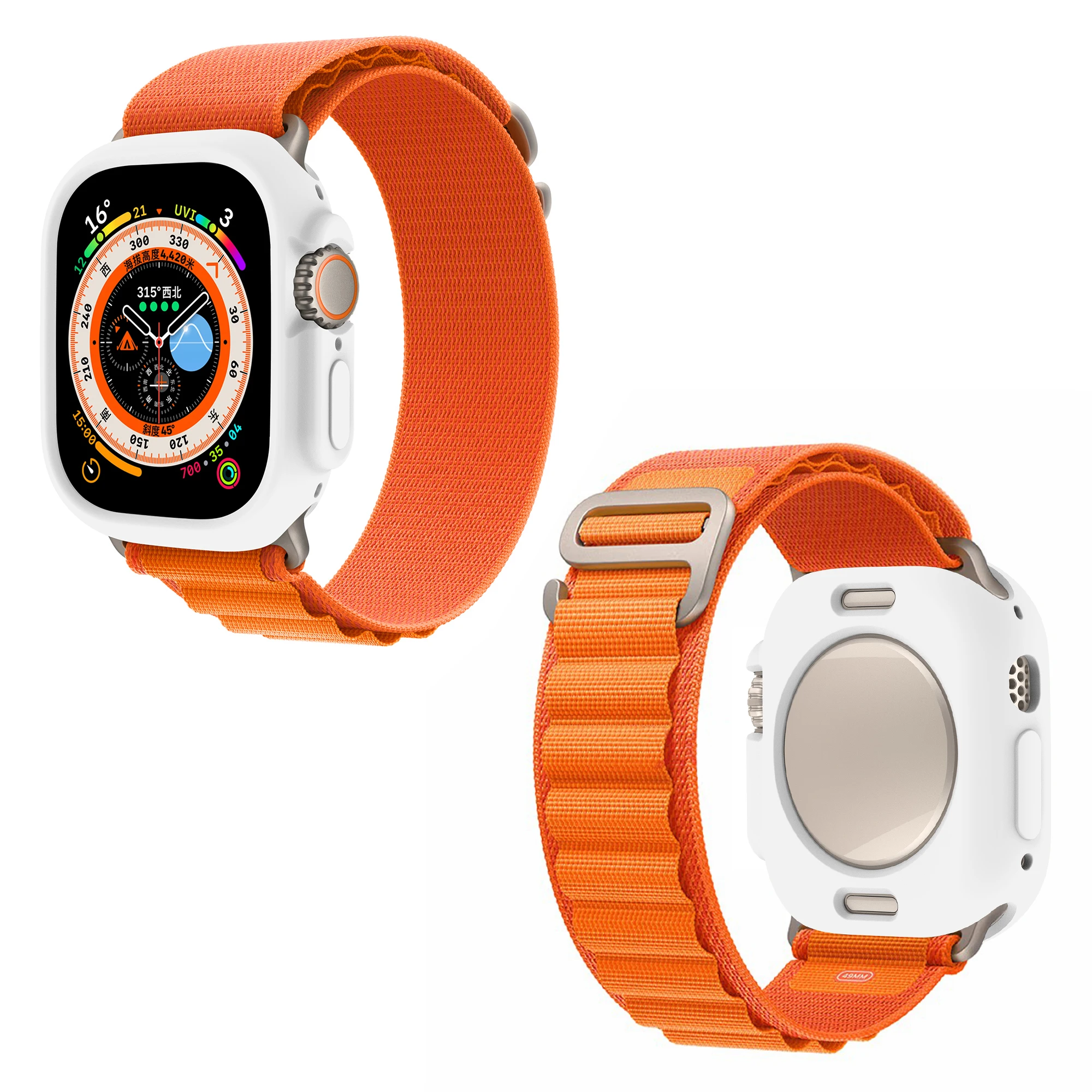 Candy-Colored TPU Protective Bumper for Smartwatch 49mm - Vibrant Accessories Collection