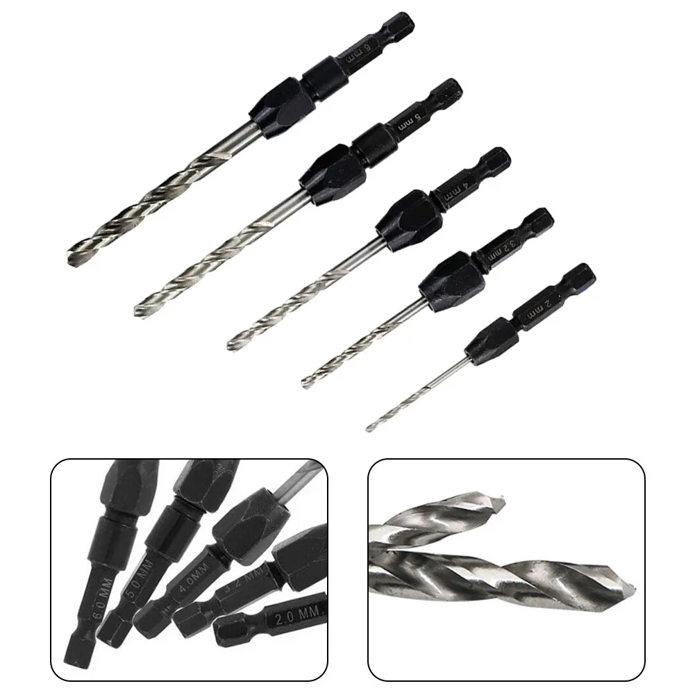 5pcs Countersink Drill Bit Woodworking Router Bit 2-6mm Milling Cutter Screw Extractor Remon Demolition Wood Core Drill Bit