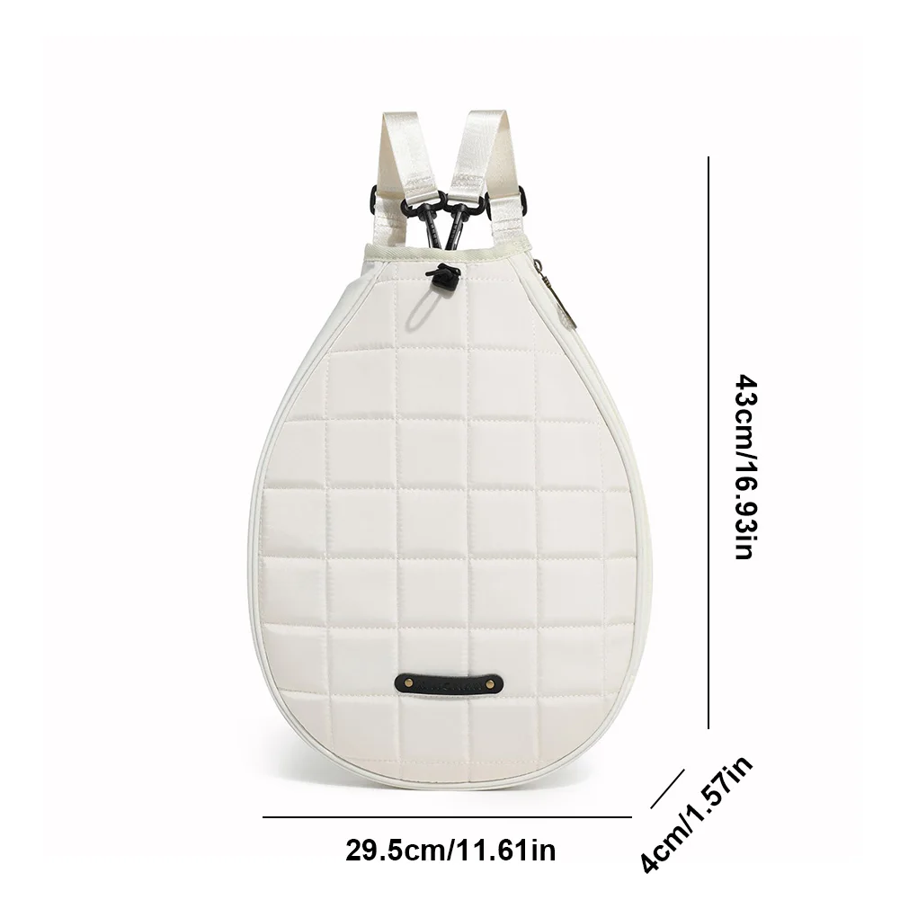Quilted Tennis Backpack Zipper Closure Tennis Racket Carrying Bag Tennis Racquet Crossbody Bag for Pickleball Tennis Badminton 6