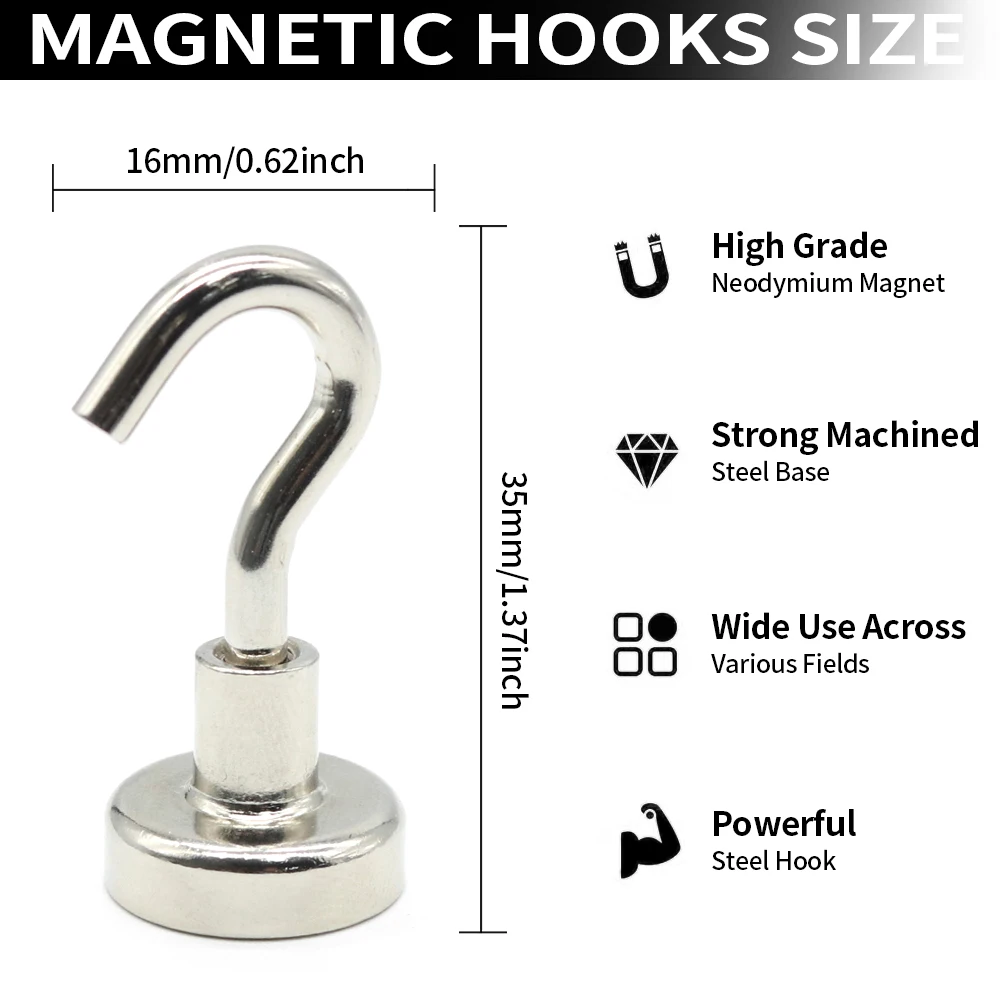 Starke magnetische Haken tragende Home Küche Bar Lagerung Haken Schlüssel Lagerung Haken Badezimmer Kleiderbügel Mehrzweck Magnet Haken – Detail 6