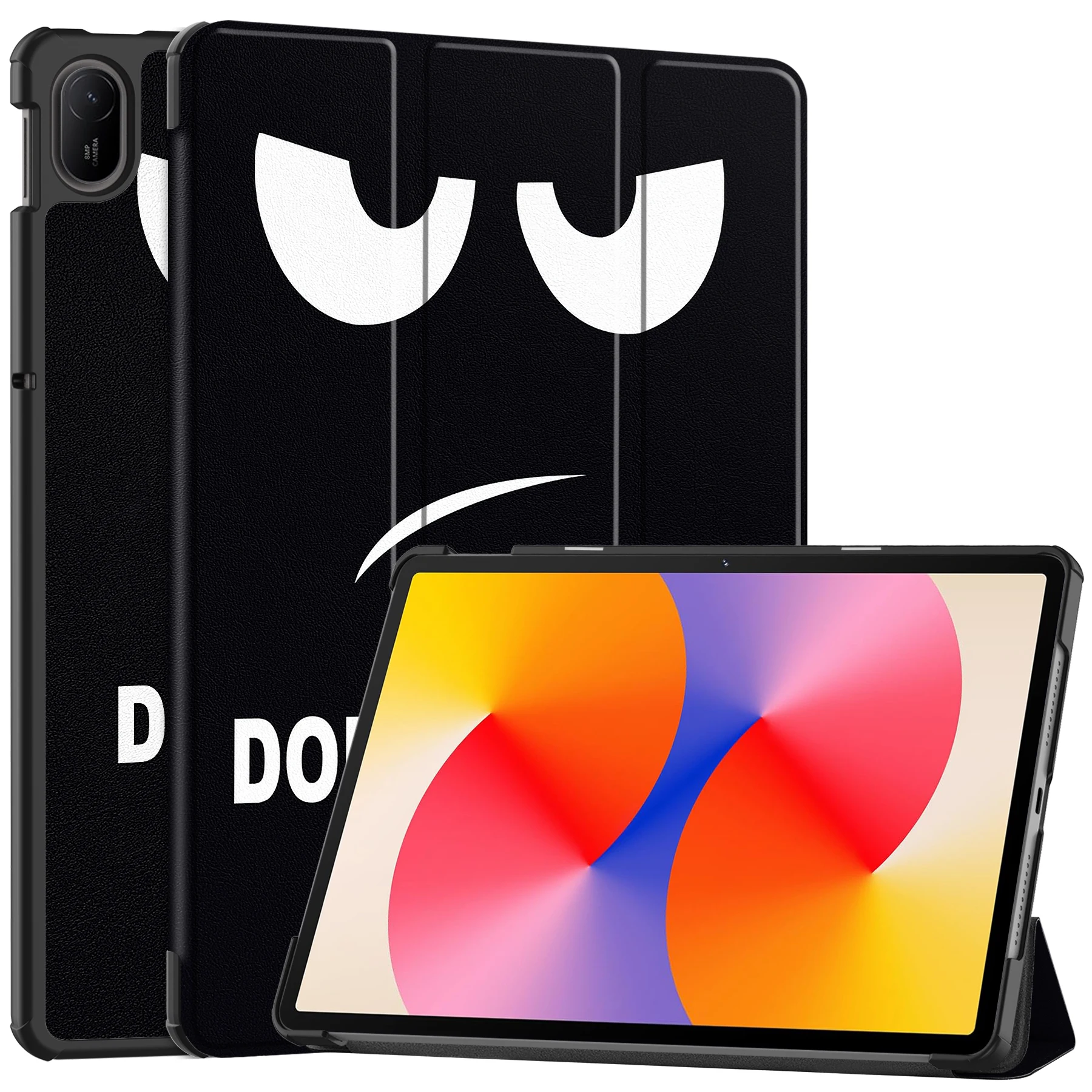 Premium Leather Tri-fold Tablet Cover with Auto Wake Function