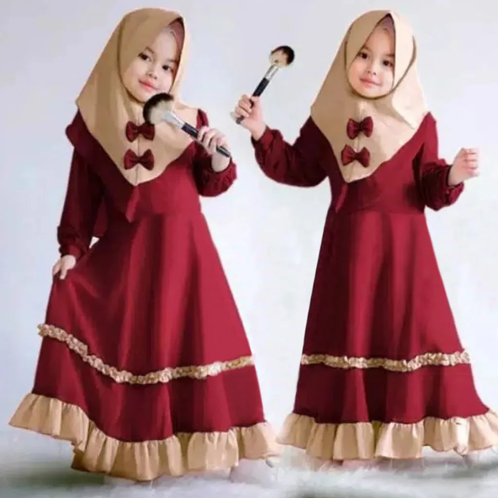 Kid Dubai Girl Robe Abaya Traditional Dress Clothing Baby Ramadan Sweatpants And Hoodie Set for Girls Baby Stuff for Girls