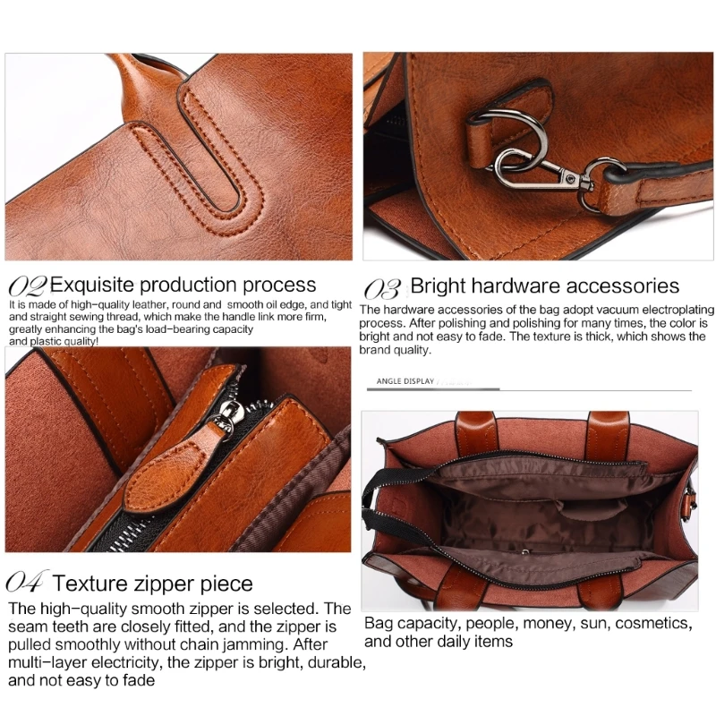 Women PU Leather Bags Handbag Casual Female Bag Tote Ladies Shoulder Bag