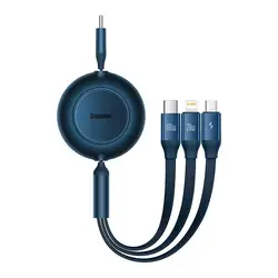 Enhanced Product Title:  
Baseus Retractable 100W 3 - in - 1 Fast Charging Cable - 1.1m (Blue)