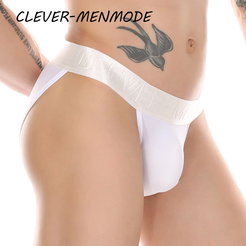Men's Sexy Open Crotch Sheer Briefs Ice Silk Breathable T Back Underwear Jockstrap Rear Empty Panties Men Bikini