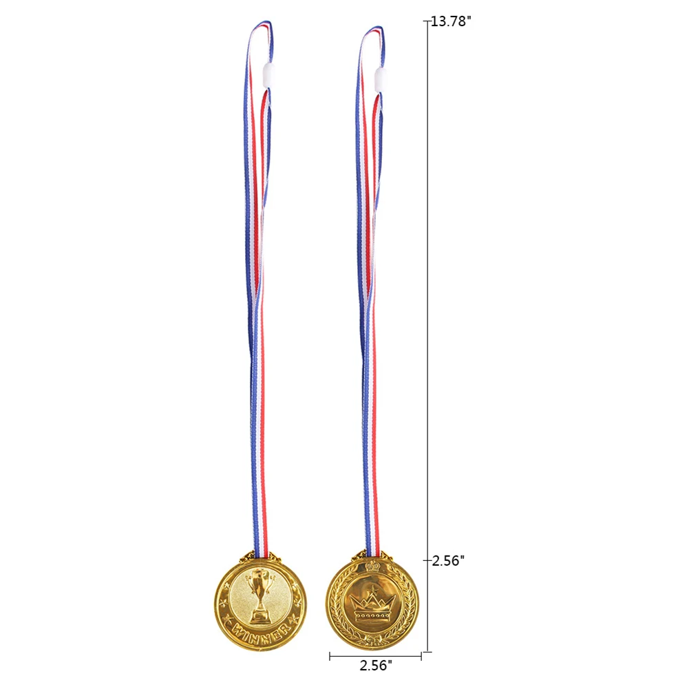 2.55 in Gold Plastic Winner Medal Medal Football Competition Prize Souvenir Gift Kids Golden Winner Awards for Kids Adults