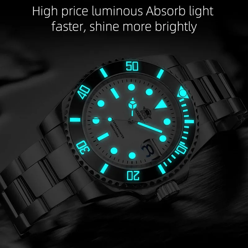 ADDIESDIVE Hot sale Men's Quartz Watch 30Bar Dive Waterproof Watches Stainless Steel BGW9 Luminous Wristwatch relógio masculino