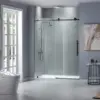Frameless Sliding Shower Width Height Clear Tempered Glass Black Finish Designed for Smooth Door Closing Anti splash threshold 4