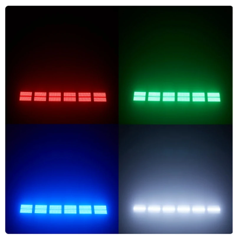 RGB 화이트 8000K 4 파티션 DMX 슈퍼 브라이트 Dj 워시 바 스트로브 스테이지, 사용하기 쉬운 EU 플러그, 60W Mni LED 스트로브, 3 인 1, 8 파티션