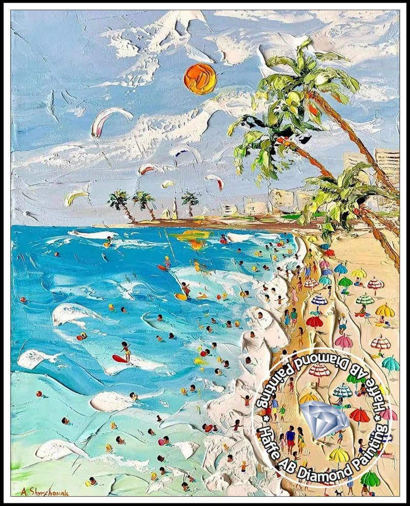 DIY ab-ビーチ用のダイヤモンドペインティング,海の風景,クロス