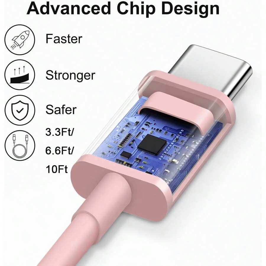 USB C to Type C 멀티 컬러 케이블 PD 고속 충전 데이터 케이블 (폰15, 화웨이, 삼성 Type C 데이터 라인 호환) 1개/2개/3개/5개