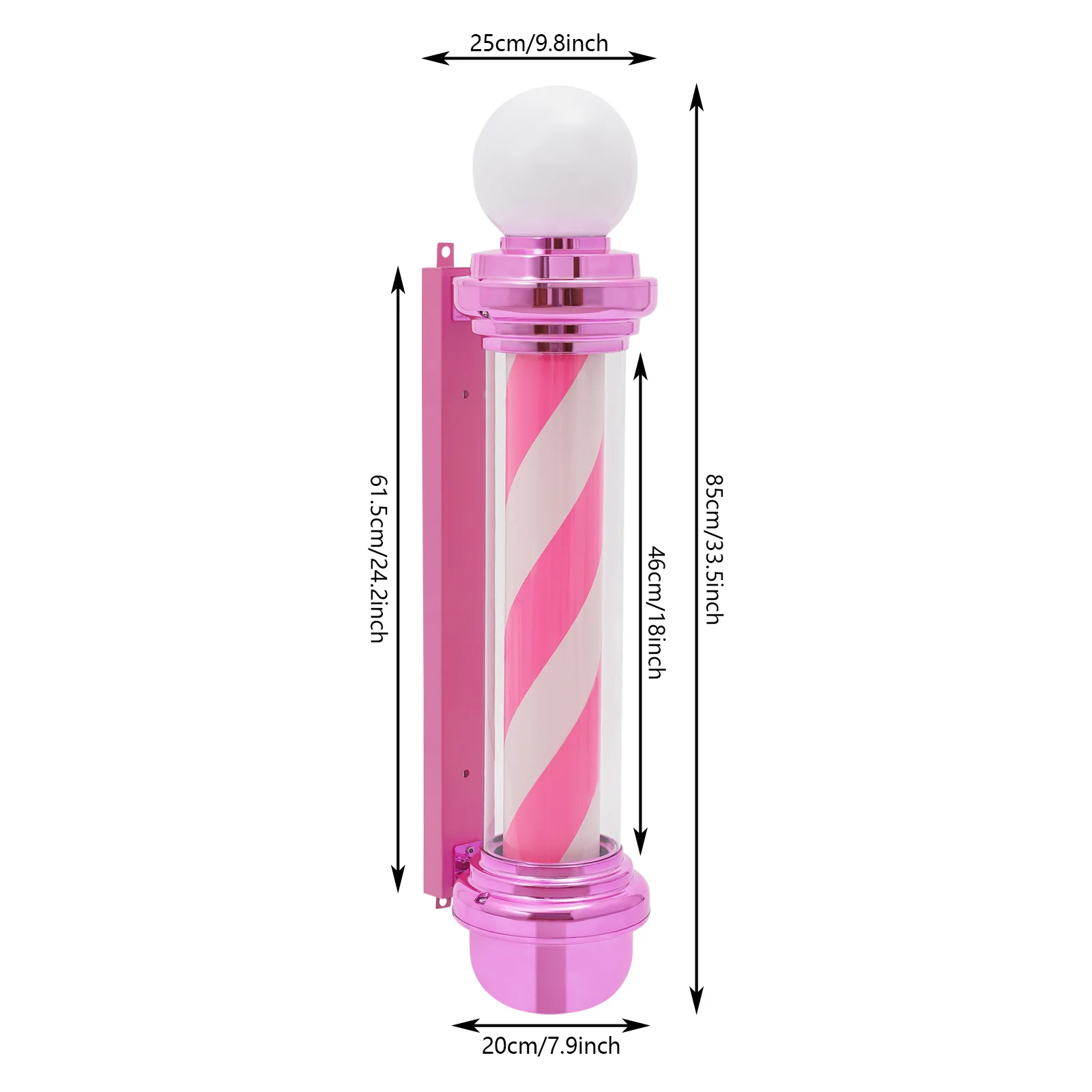 85cm Barber Pole Light Waterproof Durable Rotating Stripes Light Salon Open Sign Light for Barbershop Outdoor