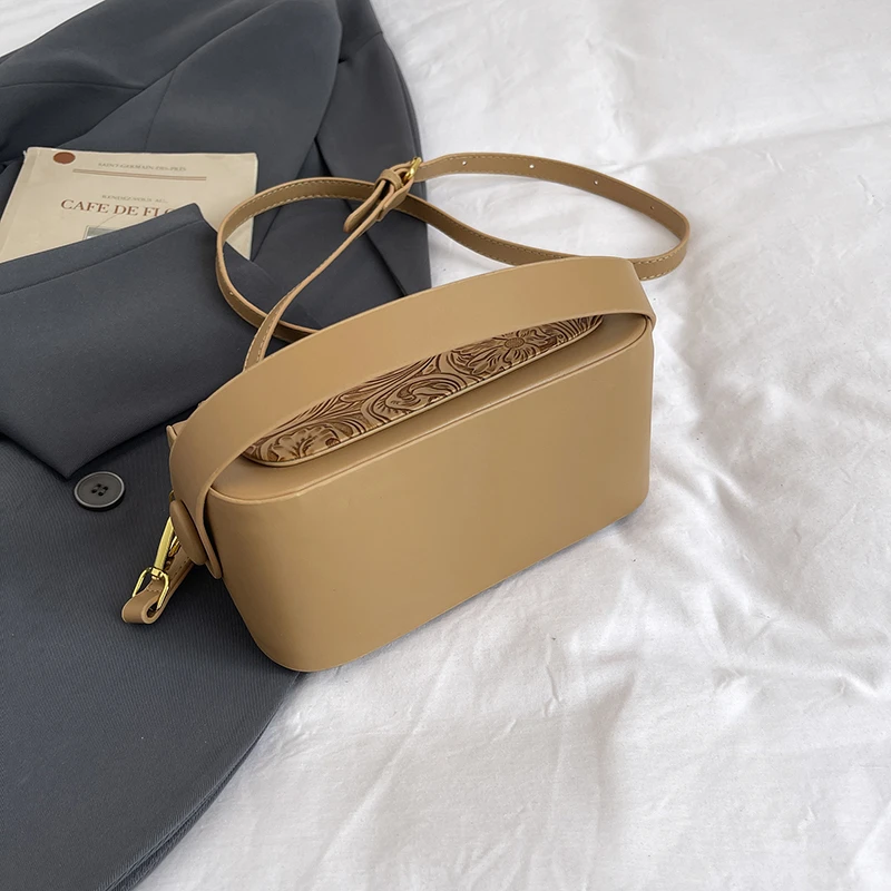 Vintage-Prägung-Umhängetasche für Damen, vielseitige Retro-Umhängetasche, quadratische Taschen, 2025, neue Handtaschen aus Leder mit großer Kapazität – Detail 21