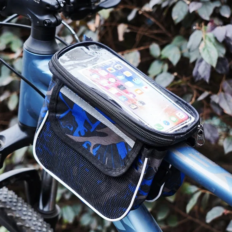 Waterproof Bicycle Frame Bag with Touchscreen Phone Holder