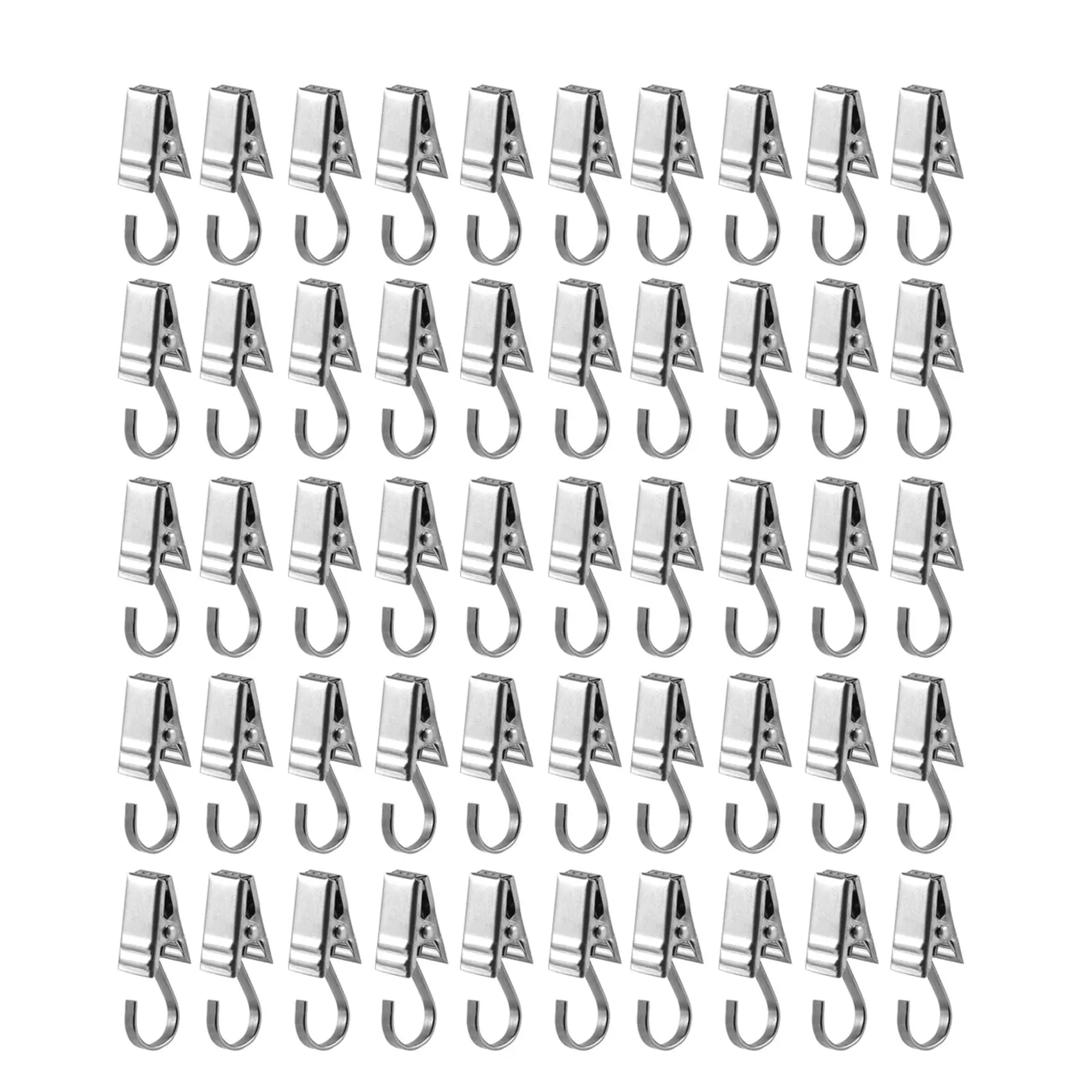 

50PCS Stainless Steel Clips Hooks Clip Rings Metal Curtain Clips for Photos DIY Crafts