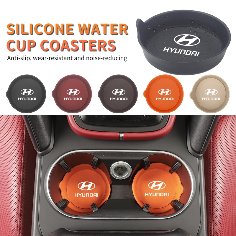 자동차 실리콘 코스터 워터 컵 매트 콘솔 음료 패드 액세서리 현대 I30 I20 IX35 I40 Tucson Getz Sonata Veloster Elantr