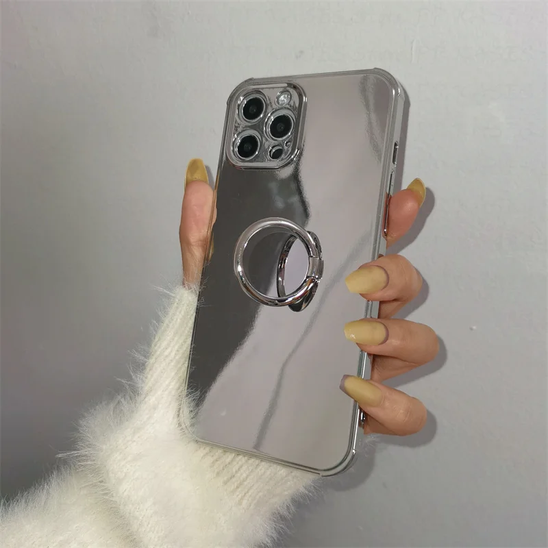 Luxury Gold Plated Electroplated Phone Case For iPhone 13 12 Pro Max 11 X Xsmax XR 8 7 Plus Mirror Flip Coque Lens Protection best iphone 13 pro max case
