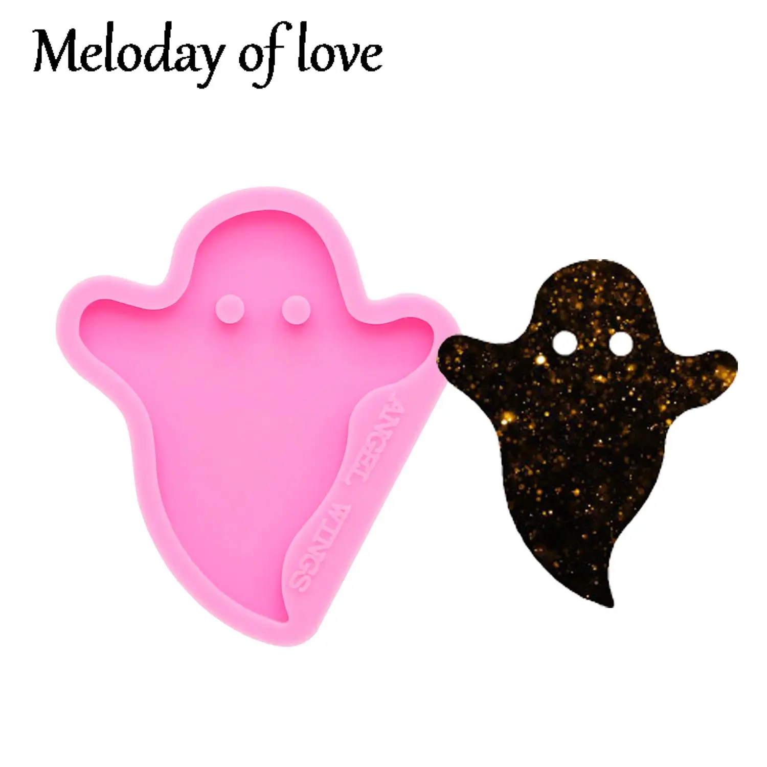 Shiny Halloween Geist Keychain Formen, Hexe Epoxy Harz Formen, Silikon Bat Fondant Schokolade Form DY0142 – Detail 1