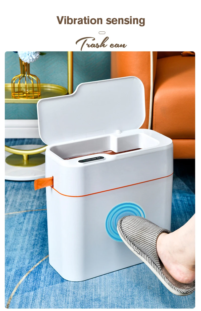 Smart sensor trash can with automatic sealing lid – 18l