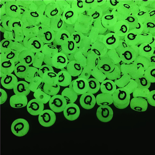 7mm Luminous Letter Beads Alphabet Acrylic Spaced Beads For Jewelry Making DIY Charms Bracelet Necklac