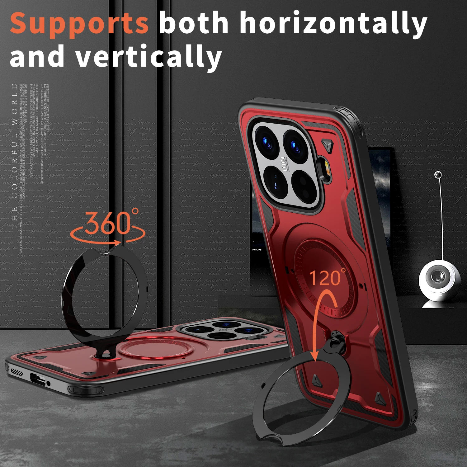 Luxury Magnetic Armor Case with Wireless Charging and Ring Stand Cover