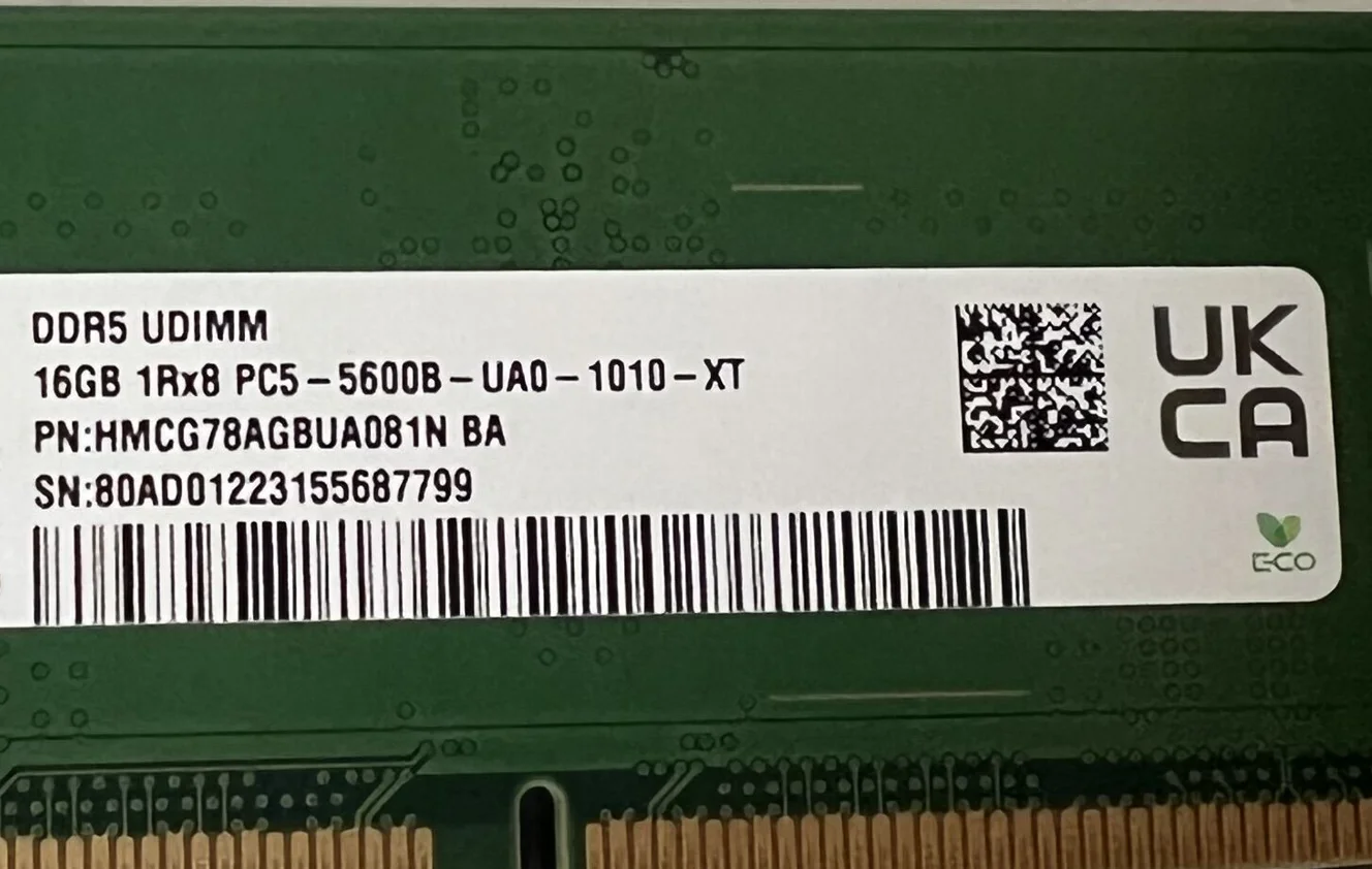 New For Sk Hynix 16gb Hmcg78agbua081n Ba 16g 1rx8 Pc5-5600b-ua0 Desktop ...
