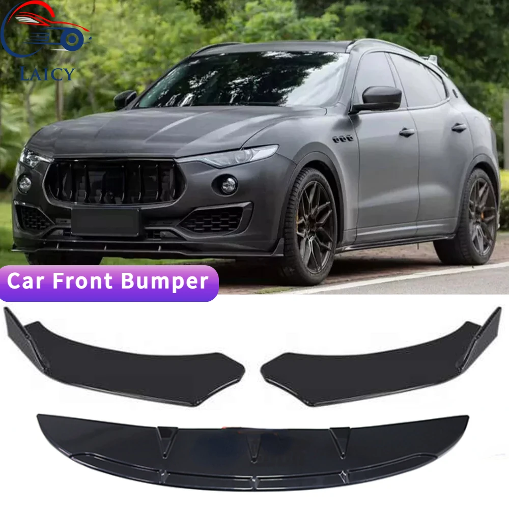 LAICY For Maserati Levante 2017-2022 Gloss Front Bumper Spoiler Splitter Lip Body Kit Car Front Lip Adjustable Combination