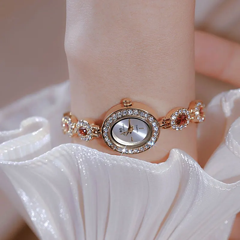 2024 Palace Style Oval Colored Rainbow Water Diamond Luxury Women\'s Watch Exquisite and Elegant Wrist Watch for Women\'s Gifts