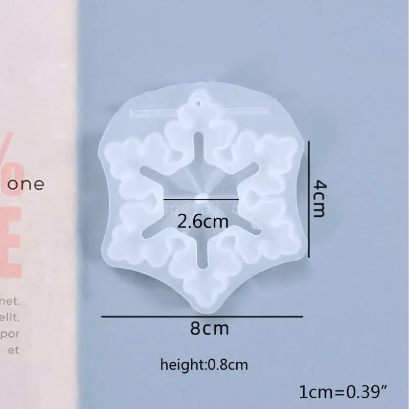 

Christmas Snowflake Pendant Silicone Mold Keychain Necklace Casting Mold Handicrafts Xmas Snowflake Hanging Listed Mold