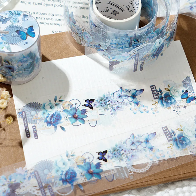 Mr. Paper，Retro Butterfly Flower Theme Stickers, Decorative Scrapbook Notebook Photo Frame Diary DIY Stickers, 200cm/roll 5