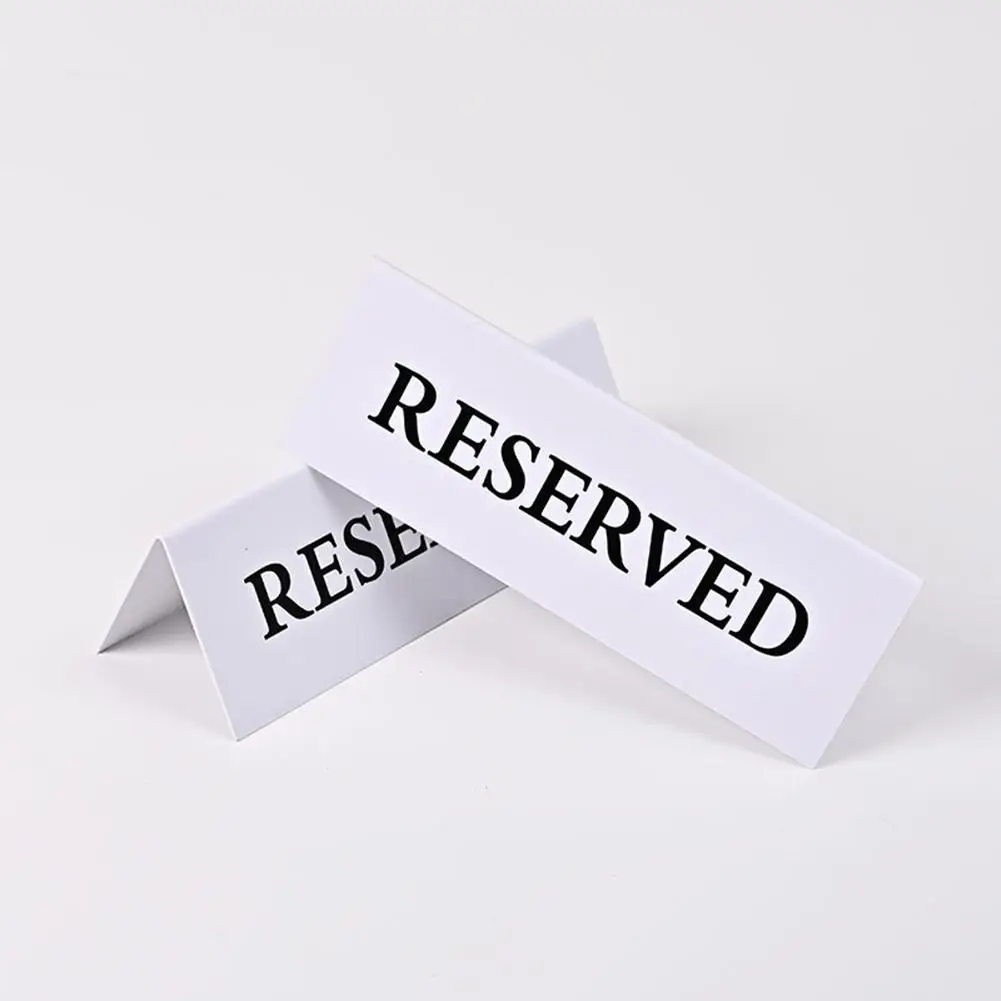6pcs Acrylic Table Sign Waterproof Inverted V Triangle Table Seat Reminder Sign For Hotel Restaurant Wedding Chairs Party Decor