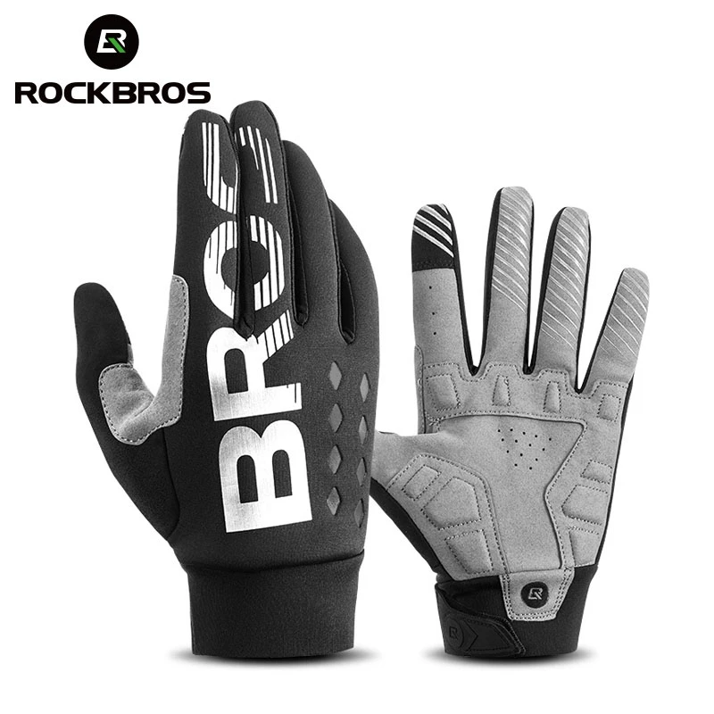 ROCKBROS Guantes Térmicos para manoplas impermeables para pantalla táctil, para bicicleta de montaña y motocicleta, equipo deportivo cálido para invierno y otoño|Guantes de ciclismo| -
