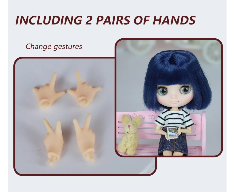 Middie Blythe Doll with Blue Hair, Tilting-Head & Custom Jointed Body 2