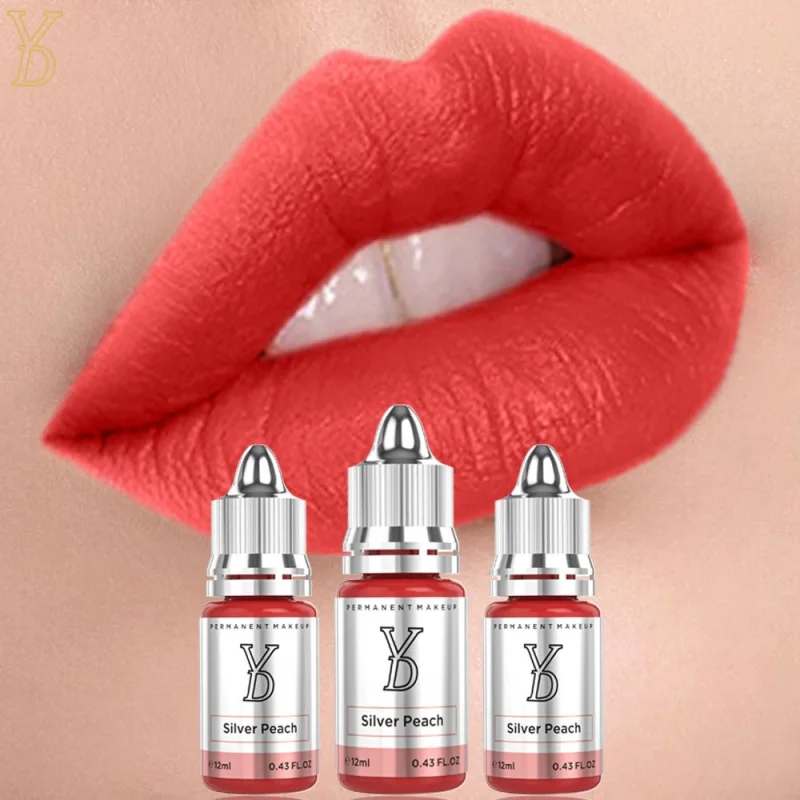 YDPMU Silver Peach Color Lip Tint Pigment Professional Permanent Makeup Micropigmentation Pigments Lips Tattoo Ink Supplies 12ML