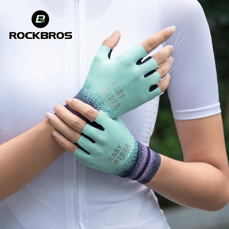 ROCKBROS Cycling Gloves Half Finger Road Bike Gloves Shock Absorption MTB Gloves Women Riding Sport Breathable Gloves 4