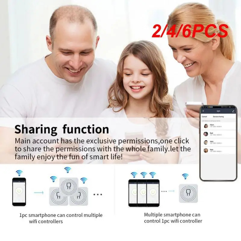 

2/4/6PCS Homekit MFI WiFi Smart Switch 16A 2-Way Control Mini Auto Home Wall Relay Breaker Timer Compatible With Alexa