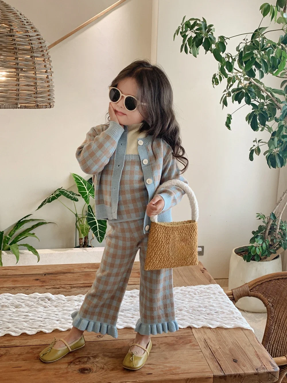 

Baby Girl Autumn Clothes Sets Baby Girl Clothing Set 3Pcs Suit Outfits 2023 Knitted Sweater Plaid Outfit Pants Sets