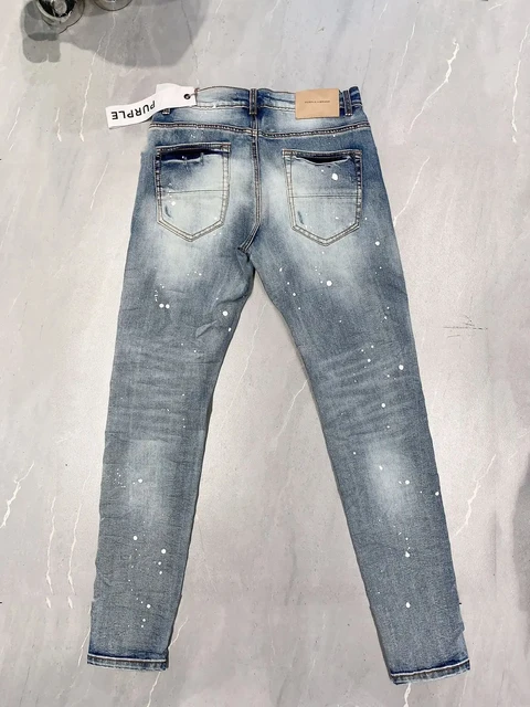 Mens Jeans 2024 Fashion Designer Sale Purple Brand Denim Slim Fit High  Quality Street Washed Scratch Damaged Hole Streetwear From Guaye, $54.31