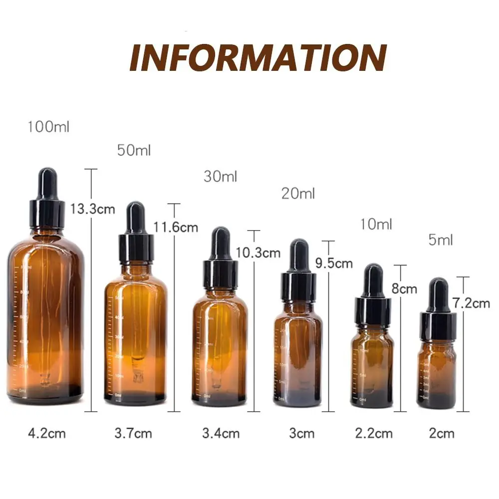 Cosmetic Containers Amber Glass Bottle Dropper Bottle with Scale Essential Oil Bottle  Bottle Liquid Pipette Bottle