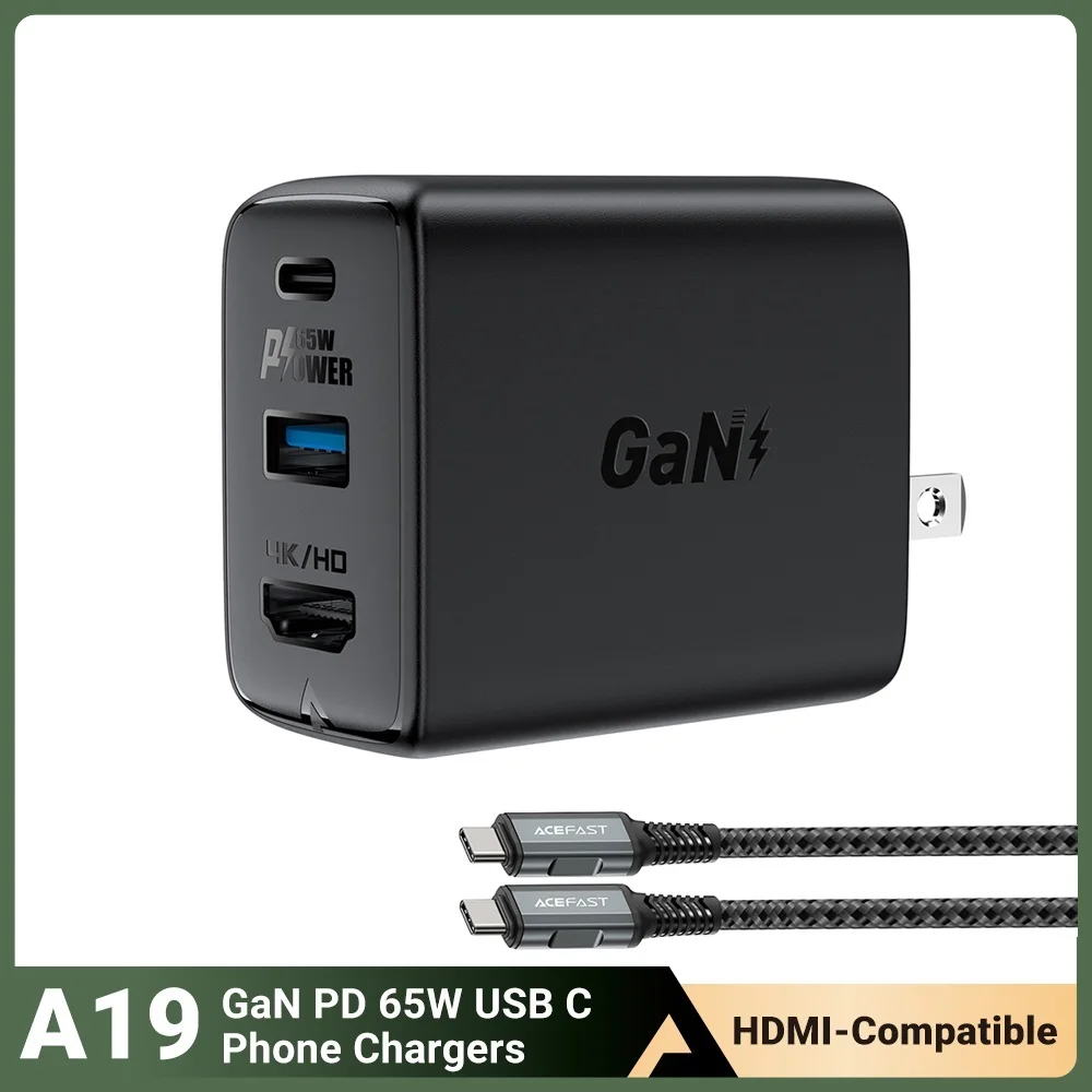 

To GaN 65W PD PPS Fast Charger For iPhone 13 12 11 Pro Max 4K HDMI-Compatible Adapter HD Connector TV Converter For Switch
