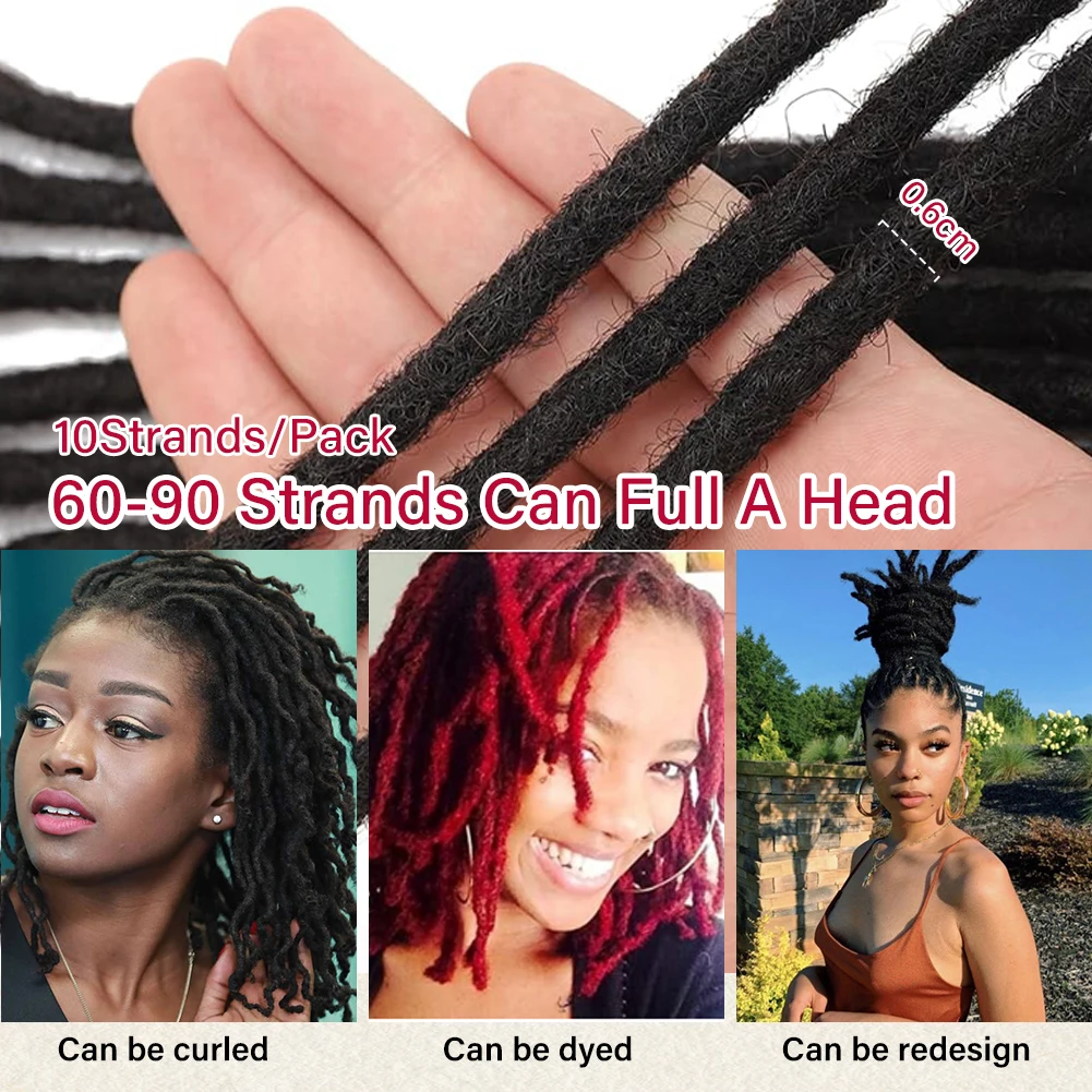 Estensione Dreadlock Capelli Umani Larghezza 0,6 cm Intrecciatura 100%  Permanente Estensione Loc Capelli Huamn Estensione Loc Fatta a Mano per  Uomo Donna - AliExpress, image size:1001x1001