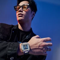 Montre mécanique automatique pour homme HANBORO, carrée, multifonctionnelle, tendance mode 2