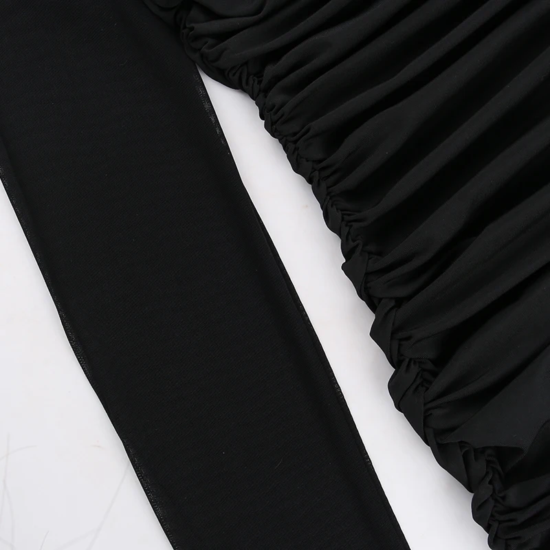 See Through Black Bodycon Dress For Womer Clothing Slim Sexy Streetwear Long Sleeve Vestidos De Mujer Patchwork Fashion Outfits 6