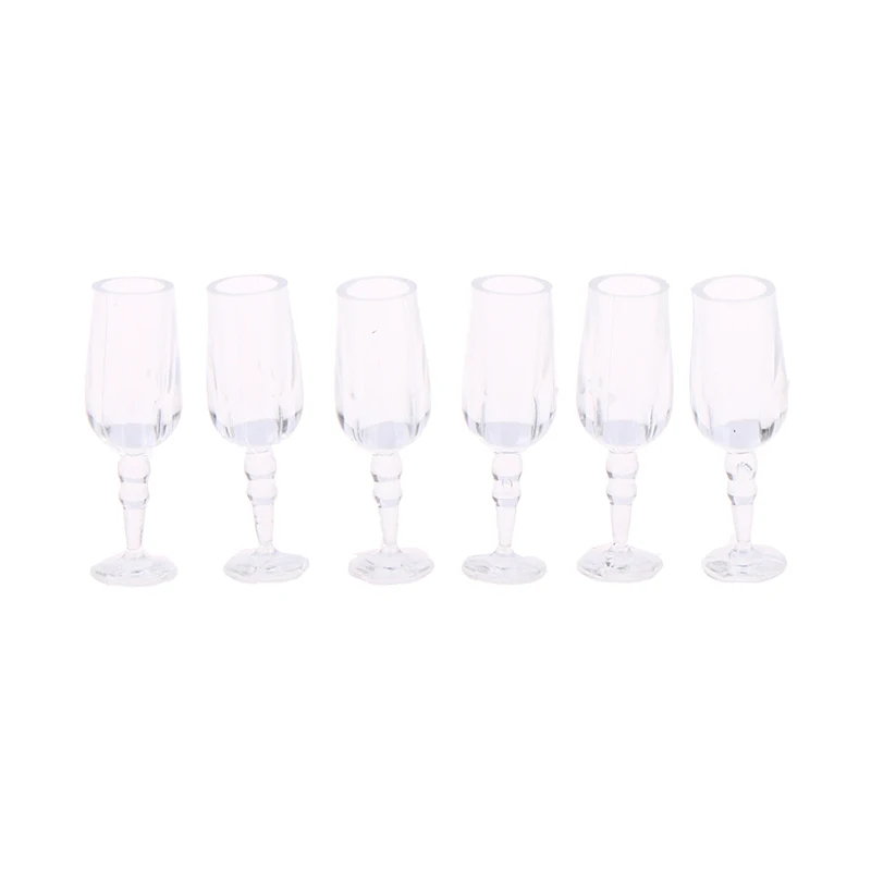 6Pcs 1/12 Dollhouse Miniature Wine Glass Mini Goblet Cup Toy for ob11 bjd Blythe Decoration Doll House Accessories 2