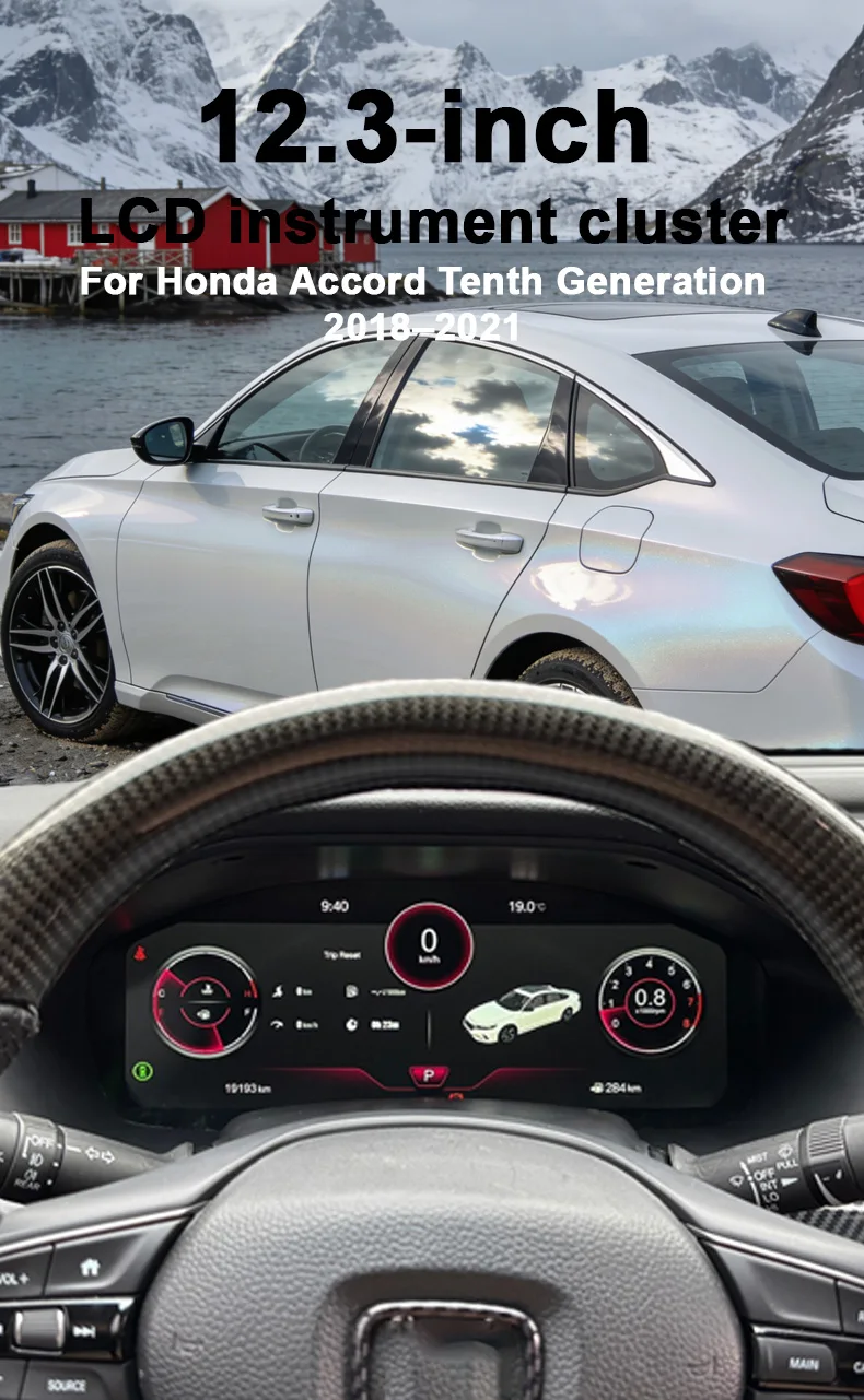 Digital Instrument Cluster For Honda Accord Tenth Generation 2018–2021 iOS Carpl