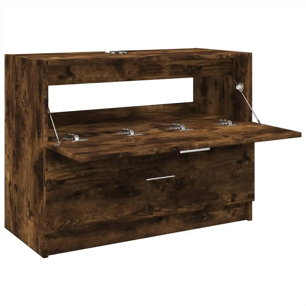 Weißer Waschbeckenunterschrank, 78 x 37 x 59 cm, Holzwerkstoff, modernes Design, stilvoller Badezimmerschrank, stabile Struktur, Möbelsets – Detail 34