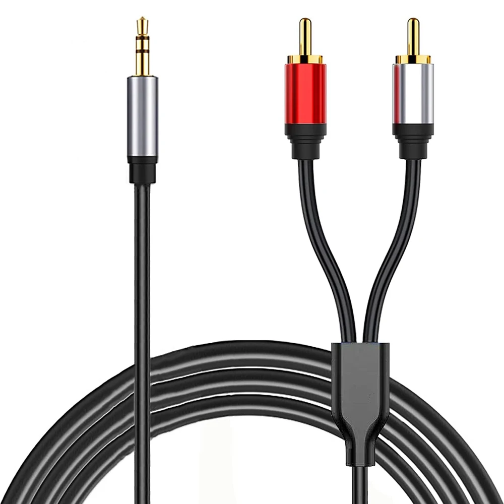 

3.5mm Jack To 2 Dual RCA Y Splitter Adapter AUX Audio Cable for PC Tablet Phone MP3 Player To Speaker Amplifier SoundBox