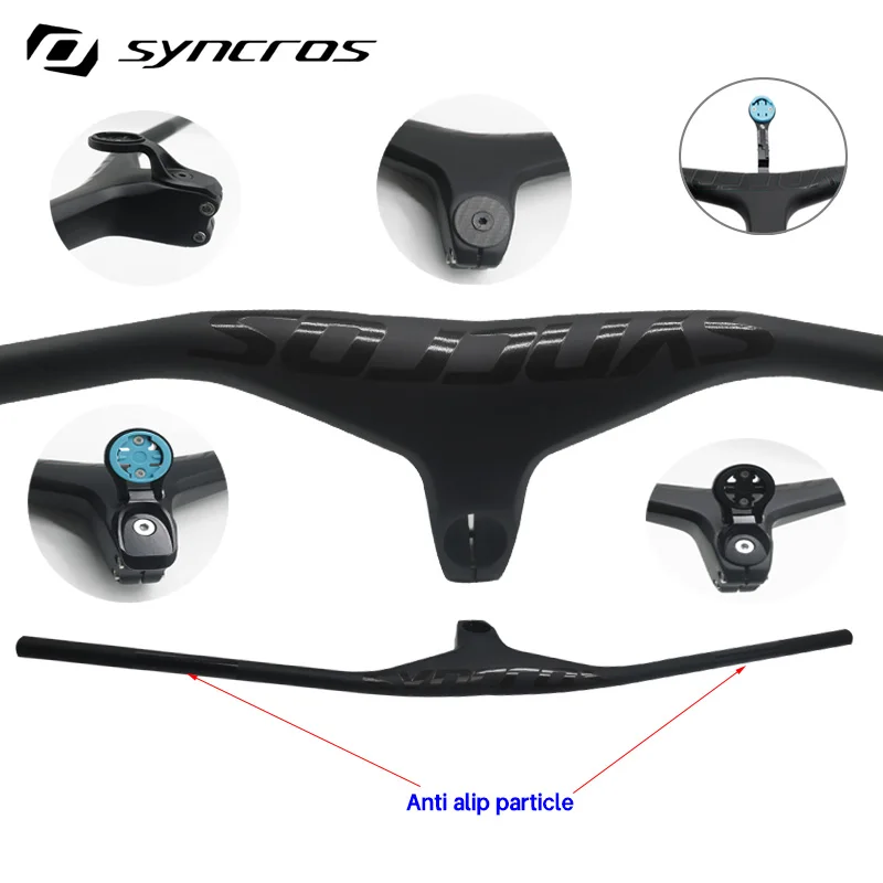 Syncros Carbon Handlebars 28.6mm-7Degree Integrated Handlebarr Mountain Bike 660~800mm Stem 70/80/90/100mm Bicycle frame Parts bicycle accessories bicycle handlebar