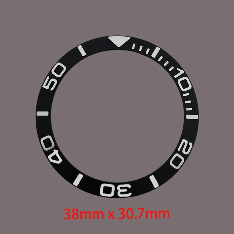 38 mm x 30,7 gebogener Aluminium-Lünetteneinsatzring, passend für SKX007 SKX009 SUB Uhrengehäuse NH35 NH36 Uhrwerk, Lünettenring, Refit-Teile – Detail 4