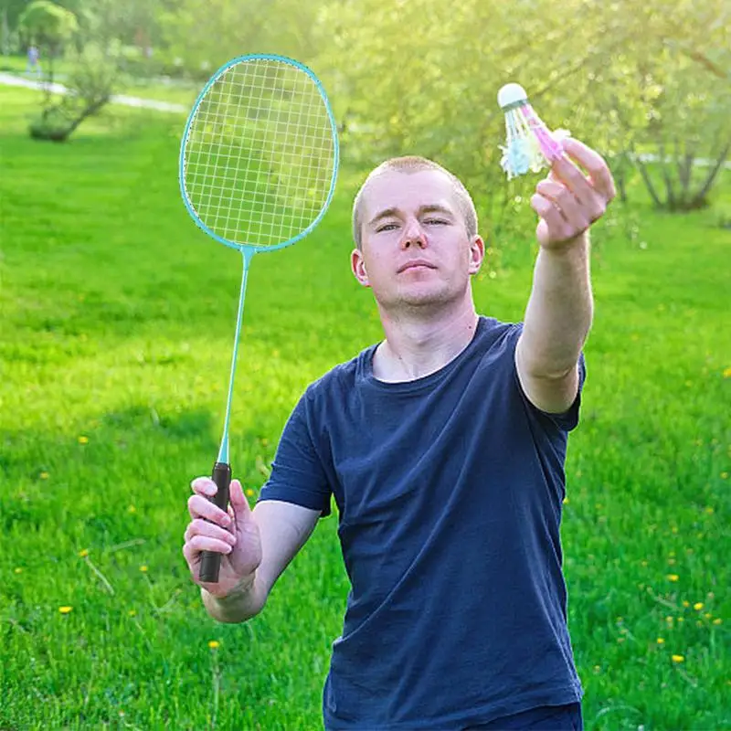 Badminton Racket Set Lightweight Badminton Racquets Backyard Games Alloy Rackets Rackets with Carrying Bag for kids